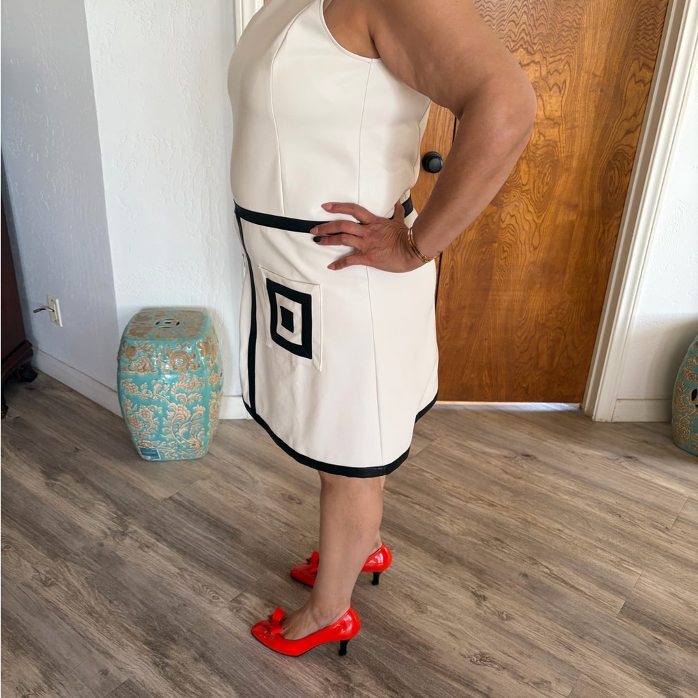 STYLEWE Cream Midi Dress with Black Contrast Trim - Picture 3 of 7